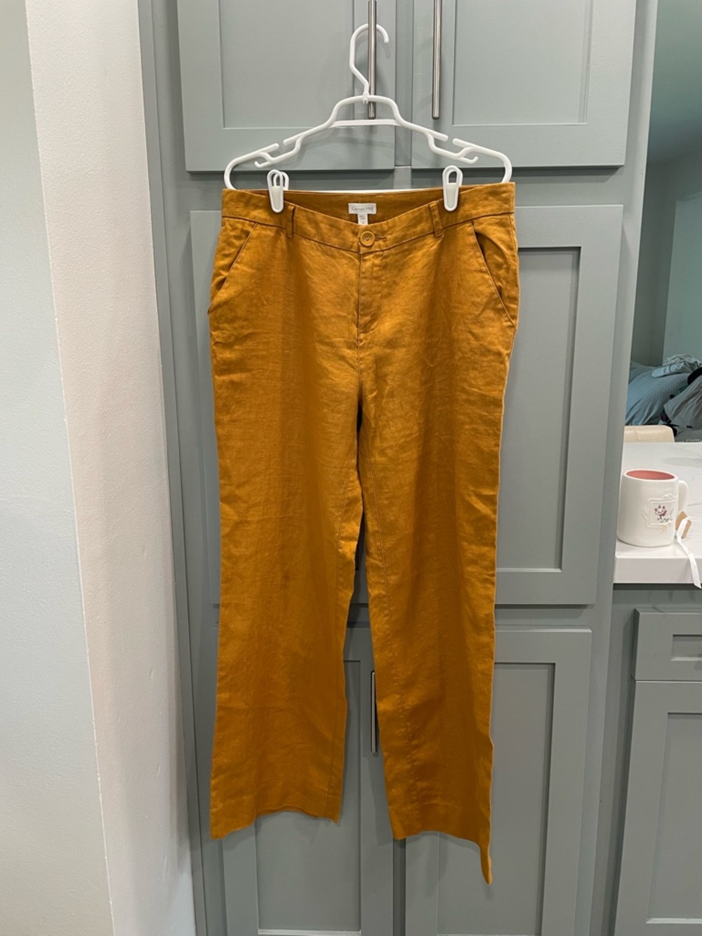 Garnet Hill Ochre Linen 100% Pants